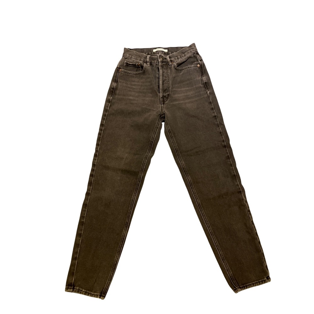 PACSUN Jeans Women's Size 23 Black Ultra High Rise Slim Dark Wash Button Fly